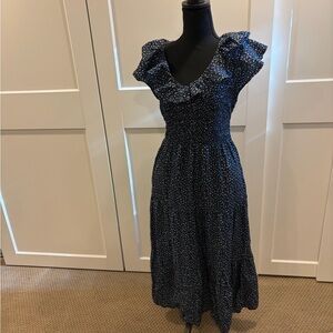 GAP Floral Midi Dress with Ruffles - M Tall